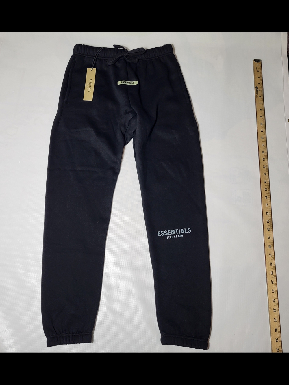 New Essentials Mens M Black Jogger Sweatpants Reflective Streetwear Fear Of God